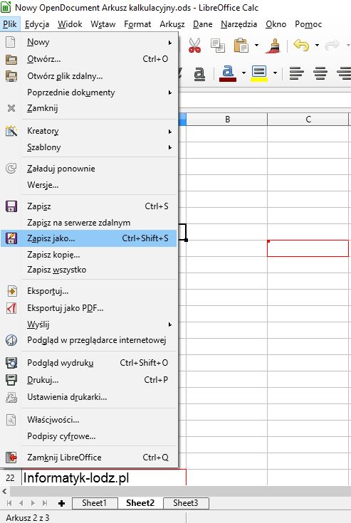 hasło na arkusz kalkulacyjny LibreOffice Excel