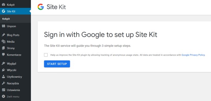 Google Site Kit w WordPress